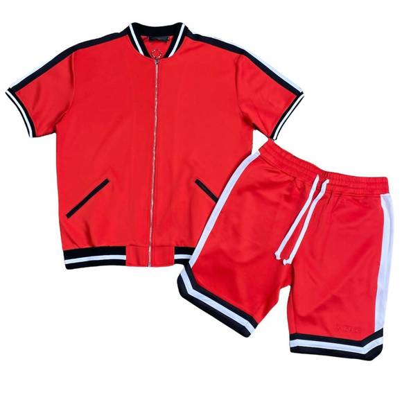 NEW KARTER COLLECTION men's jacket and short set in red - Picture 1 of 1